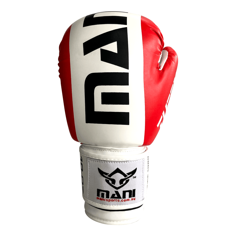 Tuffx Boxing Gloves White and Red Mani Sports®