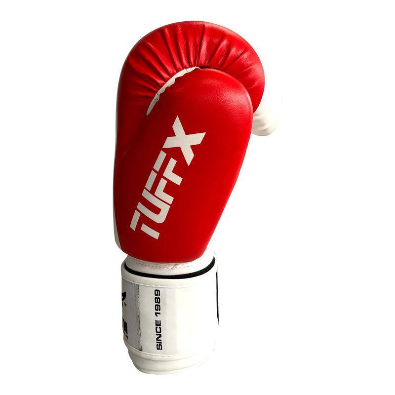 Tuffx Boxing Gloves White and Red Mani Sports®