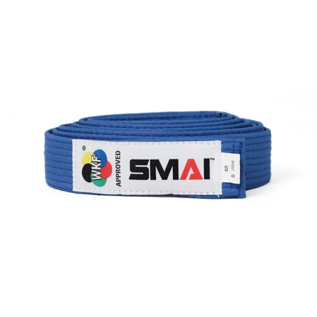 SMAI WKF Approved Karate Belt in Blue - view 2