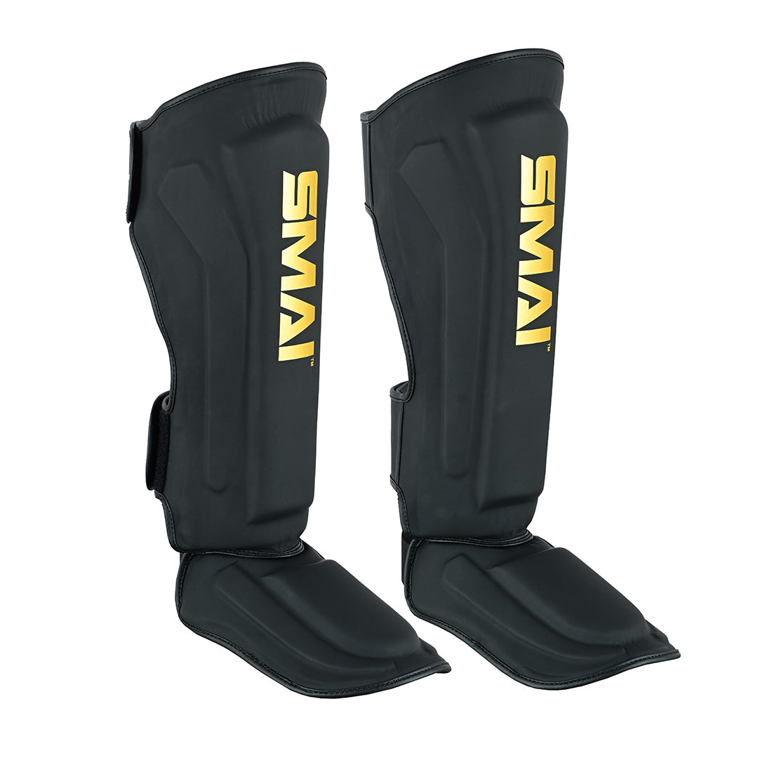 SMAI Gold Series Muay Thai Shin Guards in Black and Gold - view 2