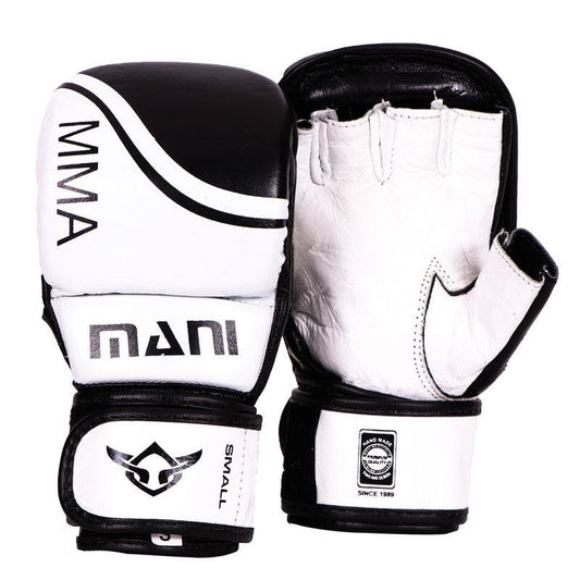 Mani MMA Leather Grappling Sparring Gloves - full leather MMA grappling gloves for training | MMABOXING