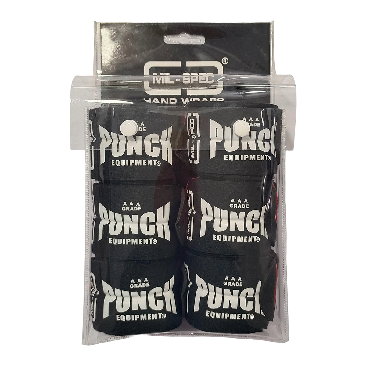 Punch Hand Wraps - Mil Spec - 4.5m - 3 Set - Black - product photo