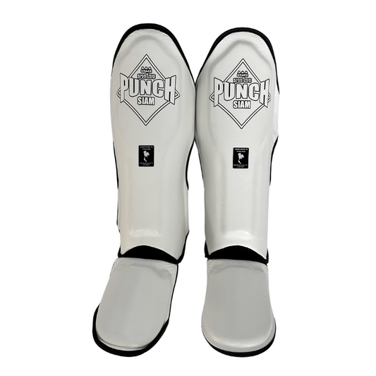 Punch Shin Pads - Siam - Leather - White - detail view 2