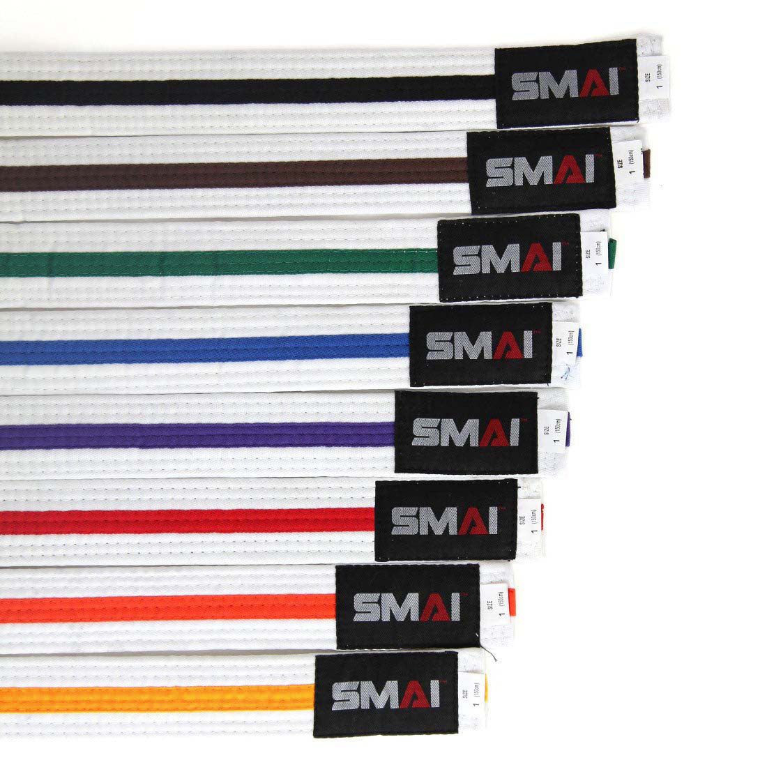SMAI Martial Arts Belt - Coloured Stripe in Brown - product photo