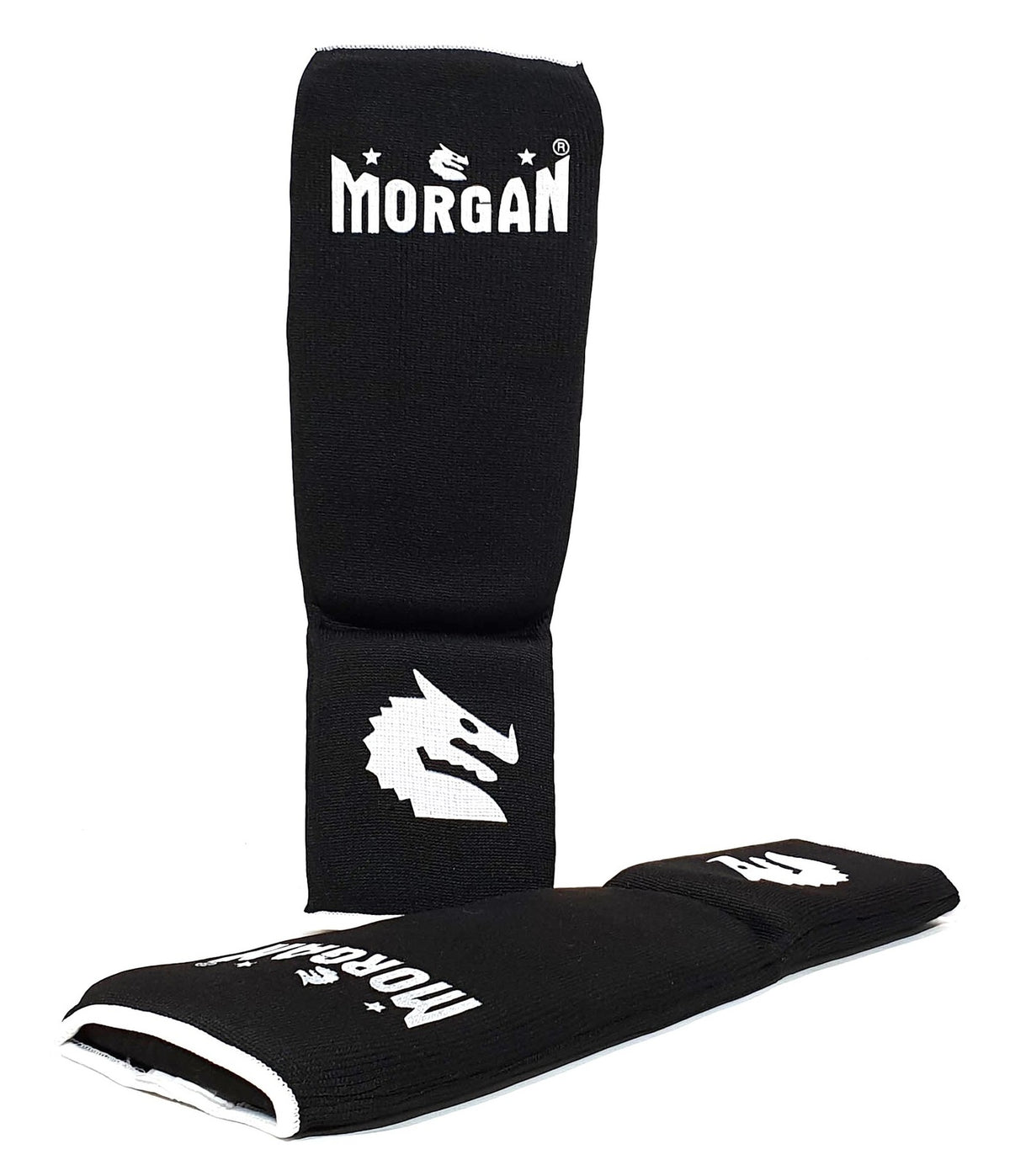 Morgan Elastic Shin and Instep Protectors in Black, Blue, Red and White across multiple sizes