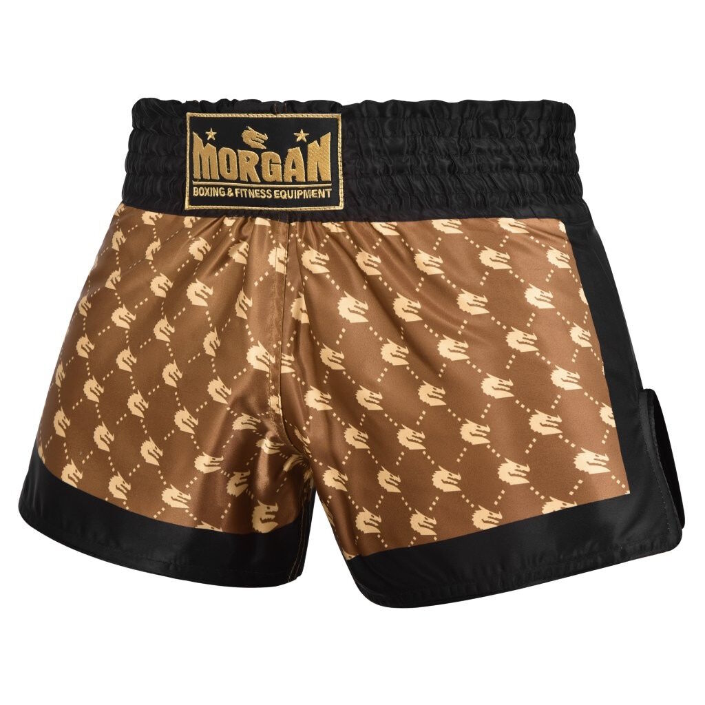 Morgan 1918 Heritage Muay Thai Shorts in sizes Small to X-Large with classic Heritage graphic design