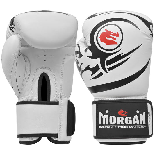 Morgan Elite Boxing & Muay Thai Leather Gloves in Black, Fluro Pink and White available in 8oz, 12oz and 16oz at MMABOXING