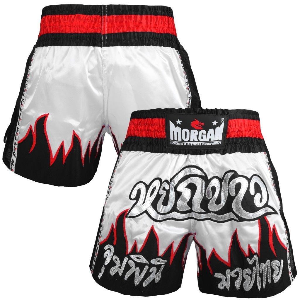 Morgan V2 Flame Muay Thai Shorts in multiple sizes available at MMABOXING