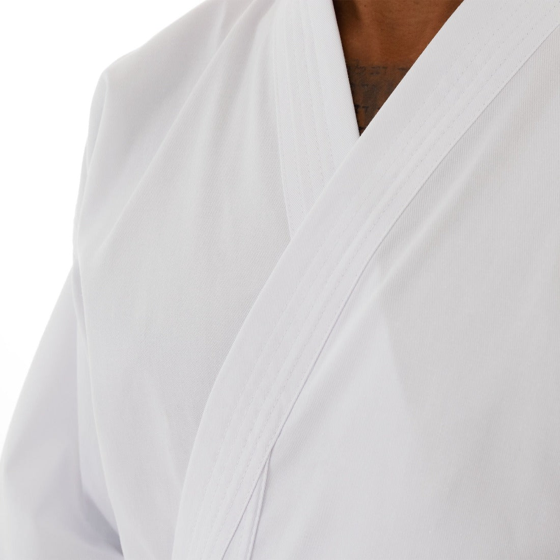 SMAI 8oz Student Karate Gi - Salt and Pepper - detail view 4