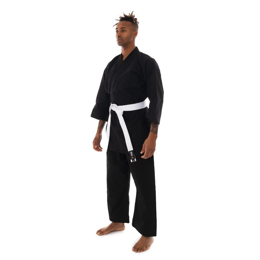 SMAI 12oz Canvas Karate Gi - Black Karate Uniform - detail view 2
