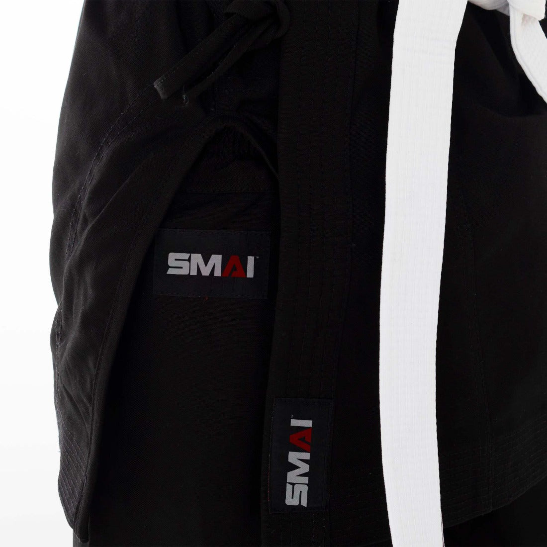 SMAI 12oz Canvas Karate Gi - Black Karate Uniform - detail view 3