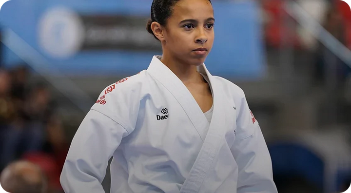 Brazilian jiu-jitsu athlete in a white gi