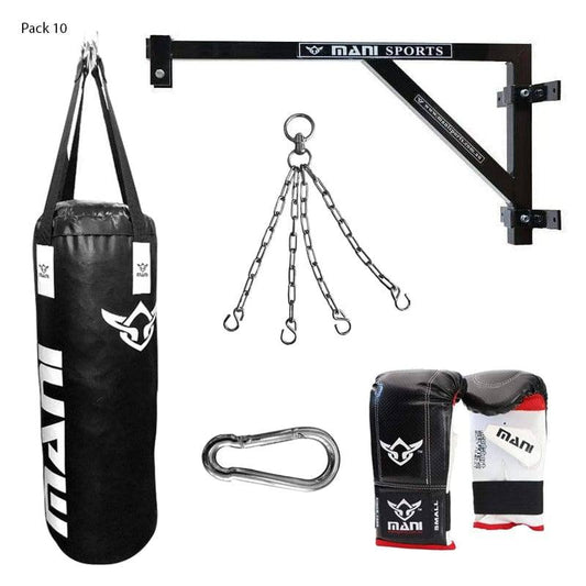 Mani 3ft Punching Bag Wall Bracket Mitts Bag Chain & Hook Set - punching bag bundle for boxing | MMABOXING