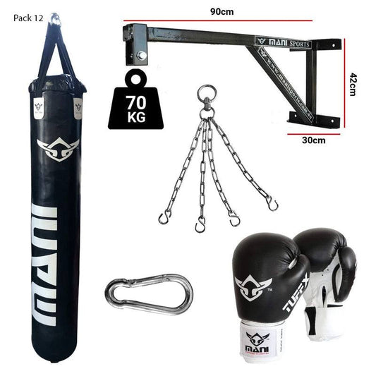 Mani 5ft Punching Bag with Wall Bracket, Bag Chain, Mitts and Hooks - complete heavy bag training set | MMABOXING