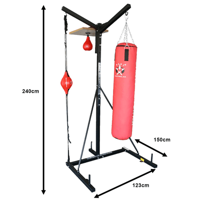 Mani 3-in-1 Punching Bag Speed Ball and Floor-to-Ceiling Ball Stand - adjustable steel training stand | MMABOXING