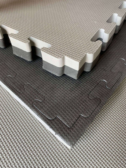 Mani Interlocking Jigsaw Reversible Floor Mat 40mm in Black/Grey - view 2