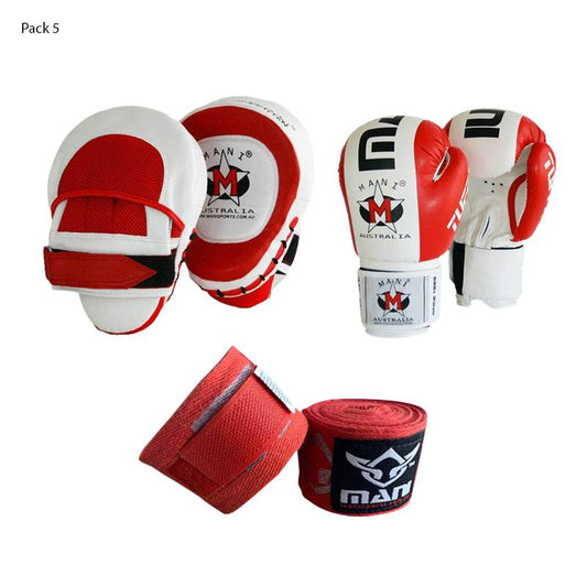 Mani Glovesup Boxing Gloves and Pad Set - boxing gloves and focus pads combo | MMABOXING