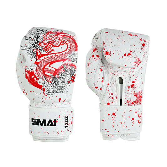 SMAI Dragon Limited Edition Boxing Gloves in White - boxing protective equipment product photo