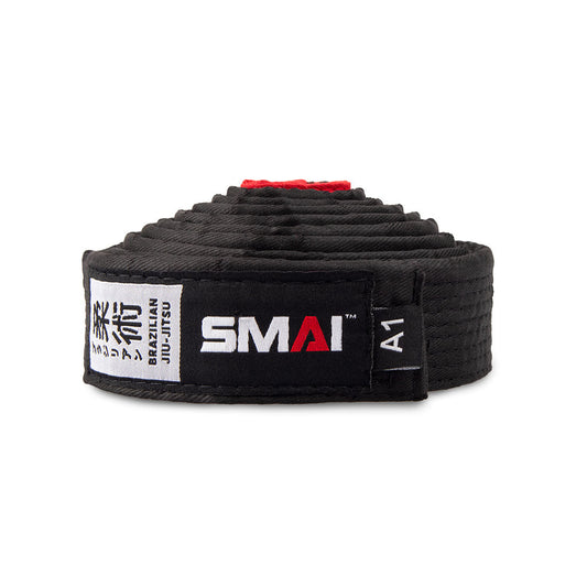 SMAI IBJJF Standard Brazilian Jiu-Jitsu Belt - BJJ Belt in Black - view 3