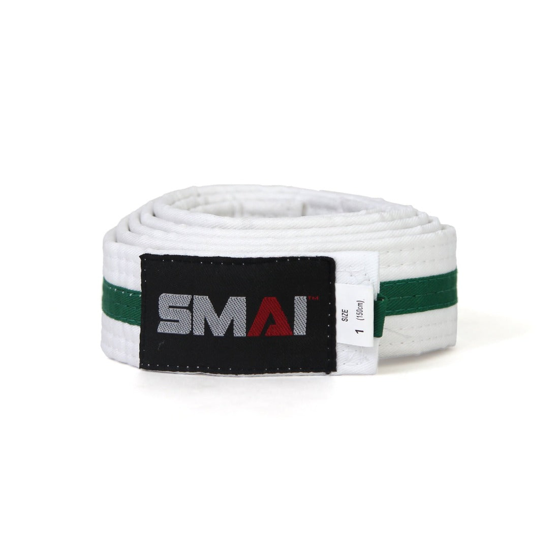 SMAI Martial Arts Belt - Coloured Stripe in Green - view 2