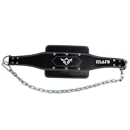 Mani Leather Dipping Belt With Chain - weightlifting dip belt for strength training | MMABOXING