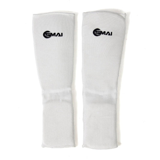 SMAI Elastic Shin Instep Guard - Martial Arts Protection in White - view 2