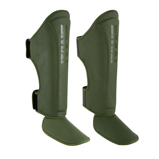 SMAI Elite85 Muay Thai Shin Guards in Olive Green - view 3