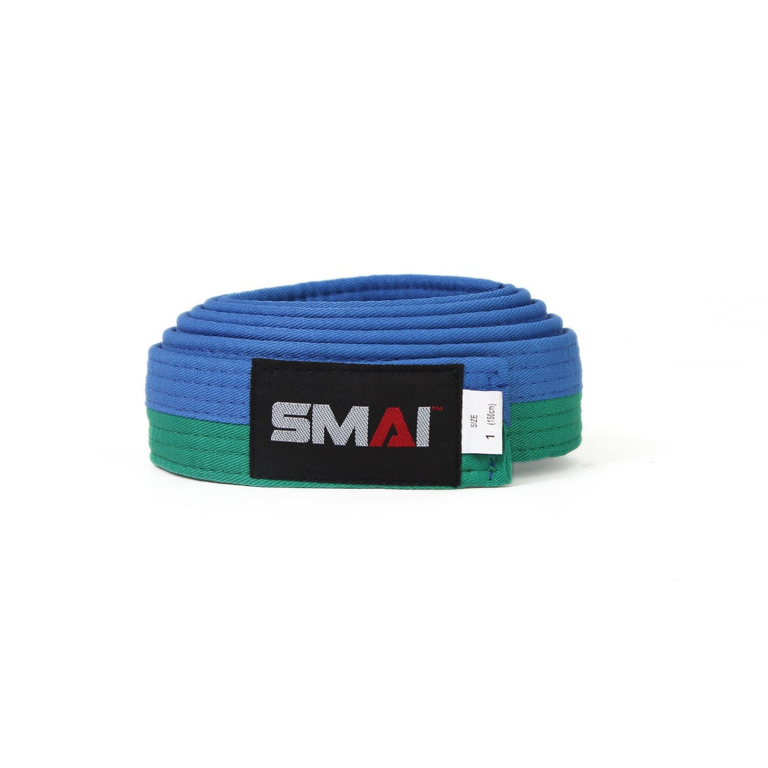 SMAI Judo Belt - Competition Grade in Blue and Green - view 2