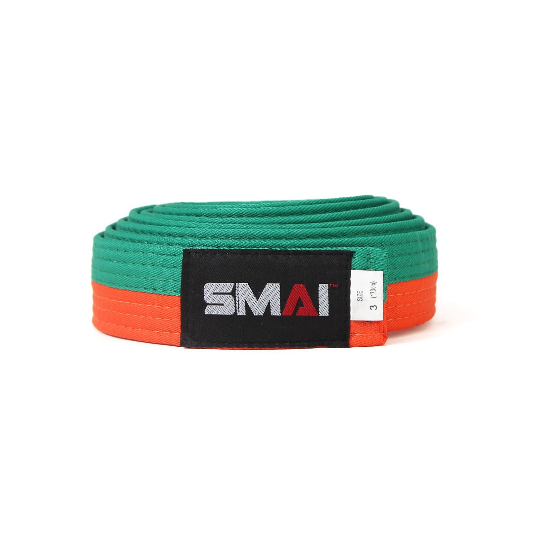 SMAI Judo Belt - Competition Grade in Orange and Green - view 5