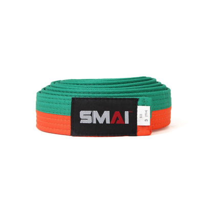 SMAI Judo Belt - Competition Grade in Orange and Green - view 5