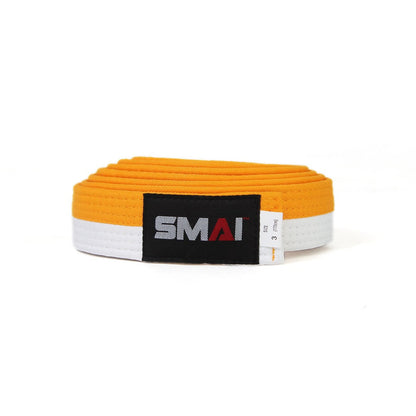 SMAI Judo Belt - Competition Grade in White and Yellow - view 3