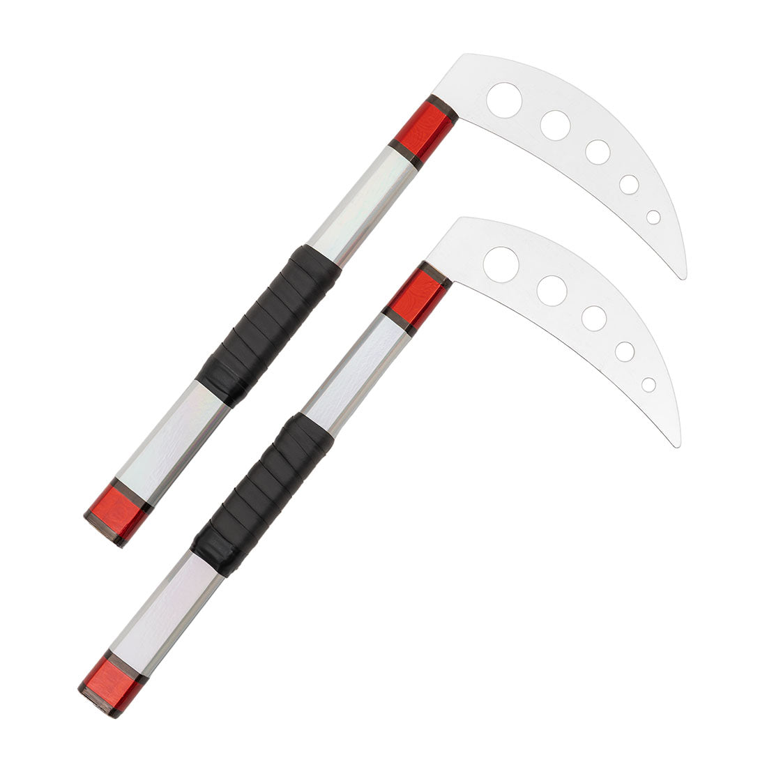SMAI Kama Prism Demo Red and Silver with Grip - martial arts weapons product photo
