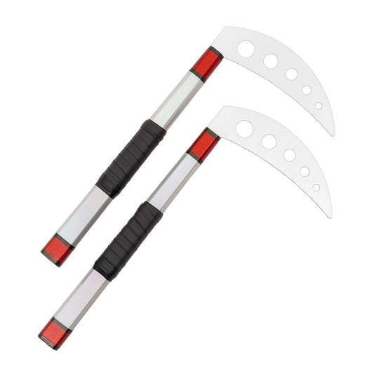 SMAI Kama Prism Demo Red and Silver with Grip - martial arts weapons product photo