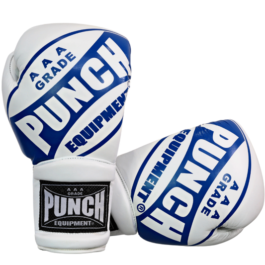 Punch Boxing Gloves - Trophy Getters - Lace up in Blue - view 2