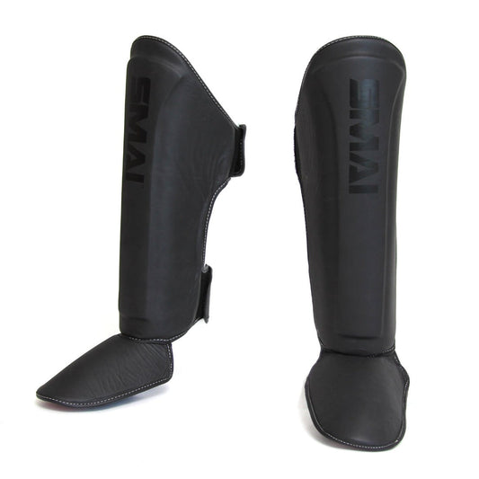 SMAI Elite85 Muay Thai Shin Guards in Black - boxing protective equipment product photo