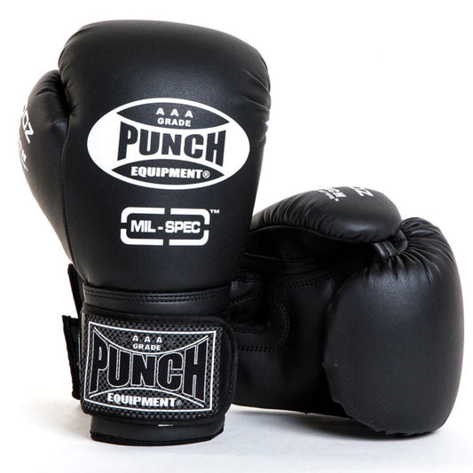 Punch Boxing Gloves - Trophy Getters Mil Spec - Matt Black - product photo