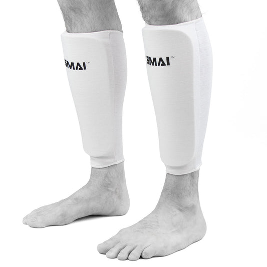 SMAI Elastic Shin Guard - Martial Arts Protection in White - view 3