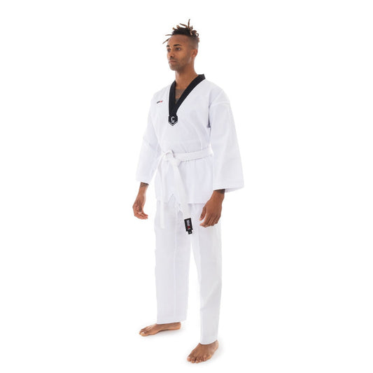 SMAI Classic 8oz V-Neck Ribbed Taekwondo Dobok - detail view 2