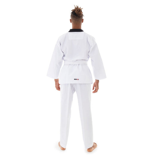 SMAI Classic 8oz V-Neck Ribbed Taekwondo Dobok - detail view 4