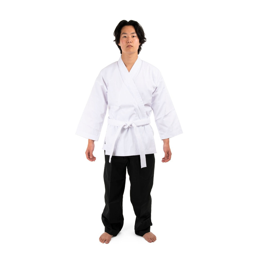 SMAI 8oz Student Karate Gi - Salt and Pepper - martial arts uniforms product photo
