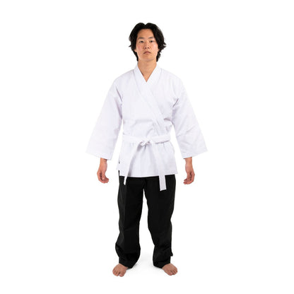 SMAI 8oz Student Karate Gi - Salt and Pepper - martial arts uniforms product photo