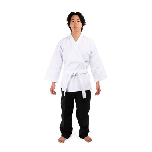 SMAI 8oz Student Karate Gi - Salt and Pepper - martial arts uniforms product photo