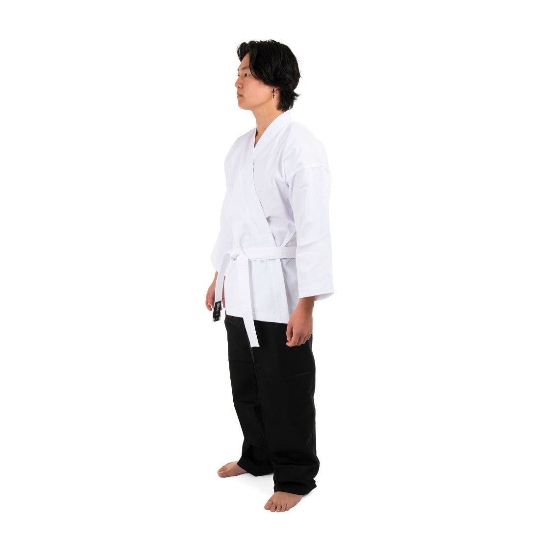 SMAI 8oz Student Karate Gi - Salt and Pepper - detail view 2