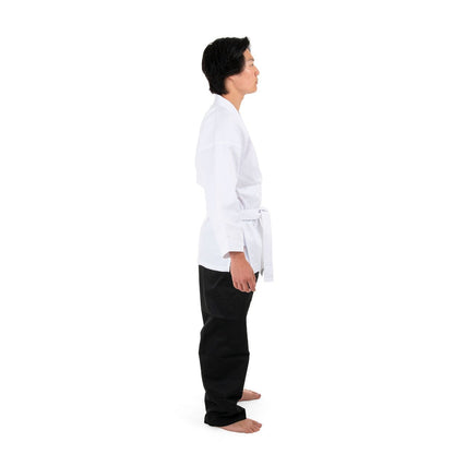 SMAI 8oz Student Karate Gi - Salt and Pepper - detail view 3