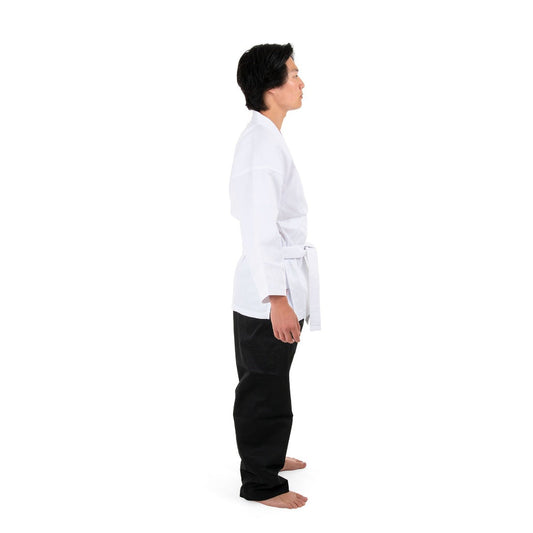 SMAI 8oz Student Karate Gi - Salt and Pepper - detail view 3