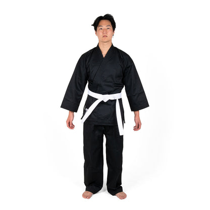 SMAI 8oz Student Karate Gi - Karate Uniform in Black - martial arts uniforms product photo