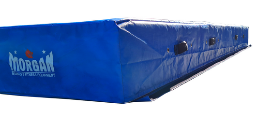 Morgan 3.6m x 1.8m x 30cm Blue Crash Mat &ndash; Australian-made closed-cell foam landing mat with 850D ripstop vinyl cover