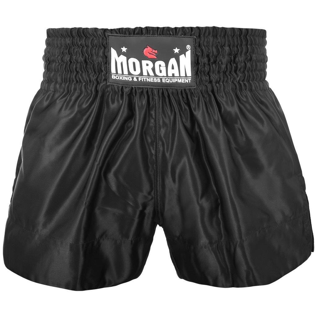 Morgan Muay Thai Shorts Black in XS, S, M, L and XL - available at MMABOXING