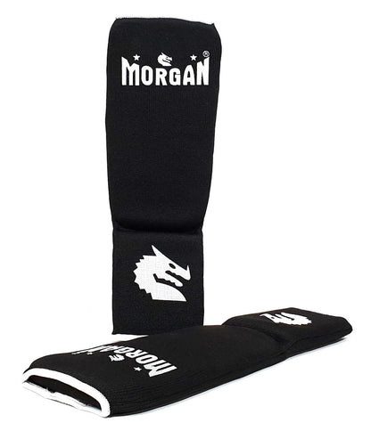 Morgan Elastic Shin and Instep Protectors in Black, Blue, Red and White across multiple sizes