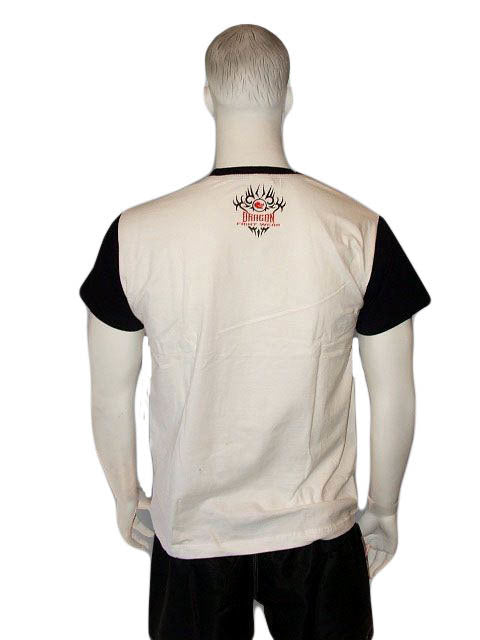 Morgan Dragon T-Shirt White &ndash; lightweight martial arts training tee with dragon graphic print